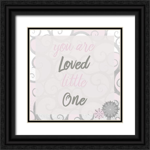 Kimberly, Allen 15x15 Black Ornate Wood Framed with Double Matting Museum Art Print Titled - You Are Loved Pink