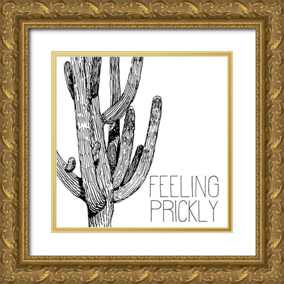 Kimberly, Allen 15x15 Gold Ornate Wood Framed with Double Matting Museum Art Print Titled - Feeling Prickly