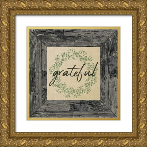 Kimberly, Allen 15x15 Gold Ornate Wood Framed with Double Matting Museum Art Print Titled - Grateful Frame