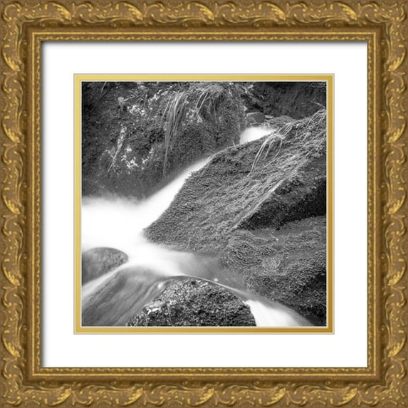 Kimberly, Allen 15x15 Gold Ornate Wood Framed with Double Matting Museum Art Print Titled - Over the Rocks 3
