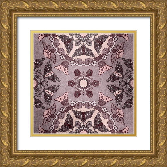 Kimberly, Allen 15x15 Gold Ornate Wood Framed with Double Matting Museum Art Print Titled - Plum Tiled 2