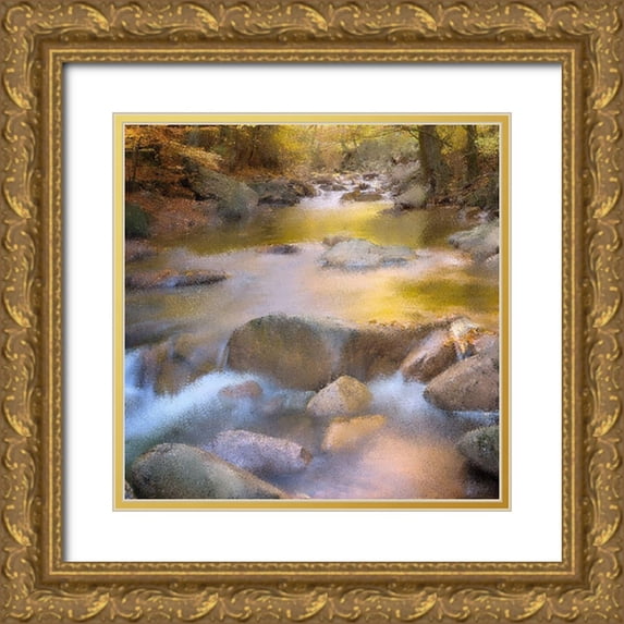 Kimberly, Allen 15x15 Gold Ornate Wood Framed with Double Matting Museum Art Print Titled - River Run