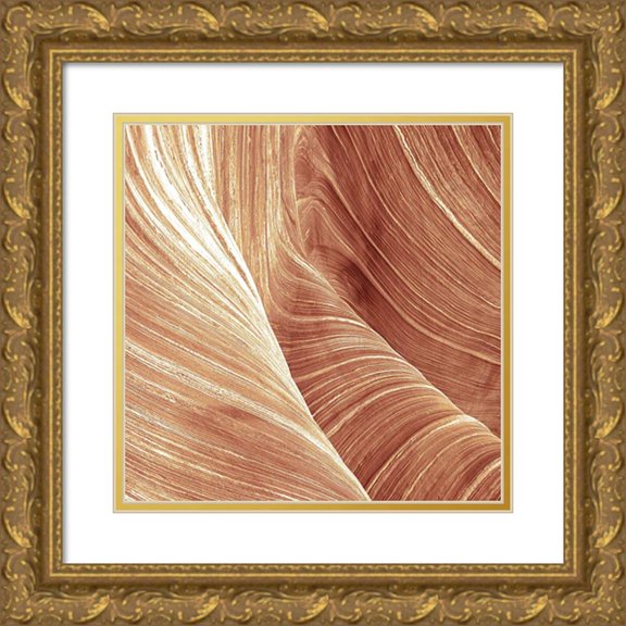 Kimberly, Allen 15x15 Gold Ornate Wood Framed with Double Matting Museum Art Print Titled - Sandstone Waves