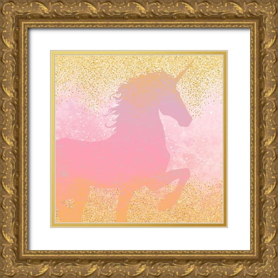 Kimberly, Allen 15x15 Gold Ornate Wood Framed with Double Matting Museum Art Print Titled - Unicorns are Real 1