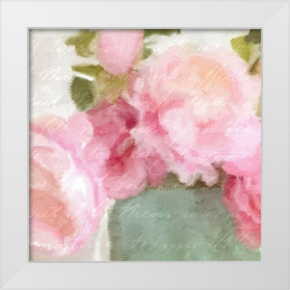 Kimberly, Allen 15x15 White Modern Wood Framed Museum Art Print Titled - Pink Peonies