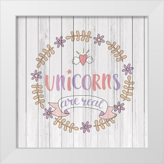 Kimberly, Allen 15x15 White Modern Wood Framed Museum Art Print Titled - Unicorns 2