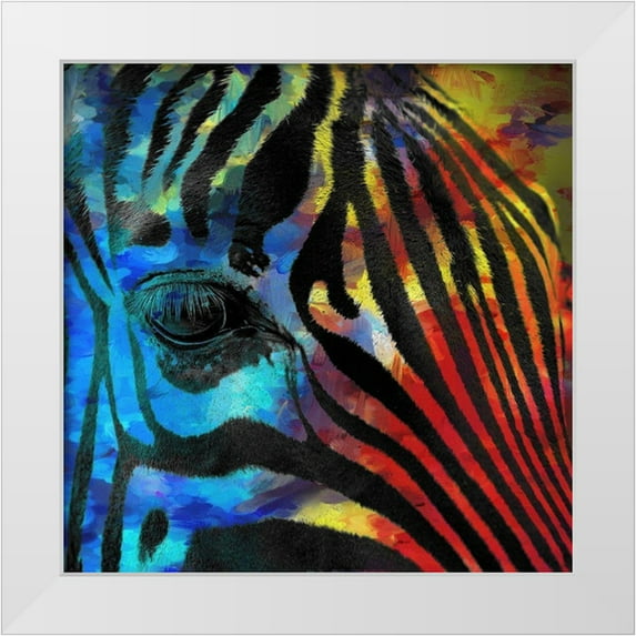 Kimberly, Allen 15x15 White Modern Wood Framed Museum Art Print Titled - Zebra 2