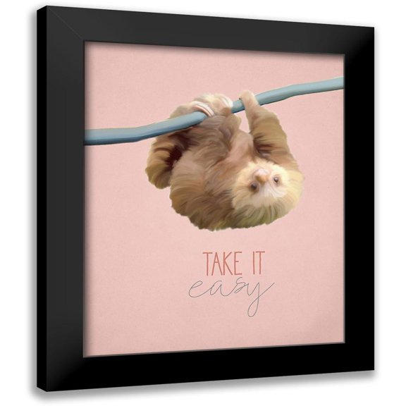 Kimberly, Allen 15x18 Black Modern Framed Museum Art Print Titled - Happy Sloths 1