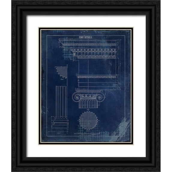 Kimberly, Allen 15x18 Black Ornate Wood Framed with Double Matting Museum Art Print Titled - Details 2 Blue