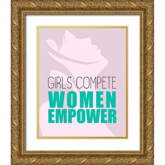 Kimberly, Allen 15x18 Gold Ornate Wood Framed with Double Matting Museum Art Print Titled - Girls Compete