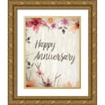 thumbnail image 1 of Kimberly, Allen 15x18 Gold Ornate Wood Framed with Double Matting Museum Art Print Titled - Happy Anniversary Floral, 1 of 4