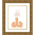thumbnail image 1 of Kimberly, Allen 15x18 Gold Ornate Wood Framed with Double Matting Museum Art Print Titled - Paisley Bunnies 2, 1 of 4