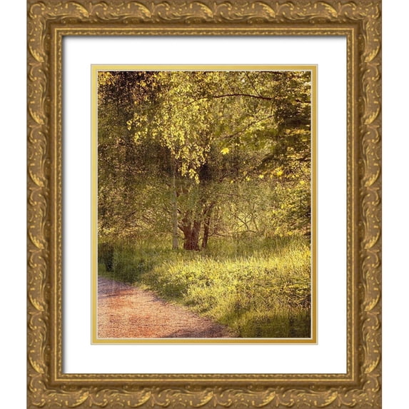 Kimberly, Allen 15x18 Gold Ornate Wood Framed with Double Matting Museum Art Print Titled - Sunlit Path 2
