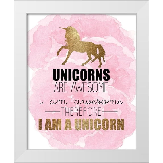 Kimberly, Allen 15x18 White Modern Wood Framed Museum Art Print Titled - Therefore I Am A Unicorn