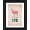 thumbnail image 1 of Kimberly, Allen 17x24 Black Ornate Wood Framed with Double Matting Museum Art Print Titled - Drama Llama, 1 of 4