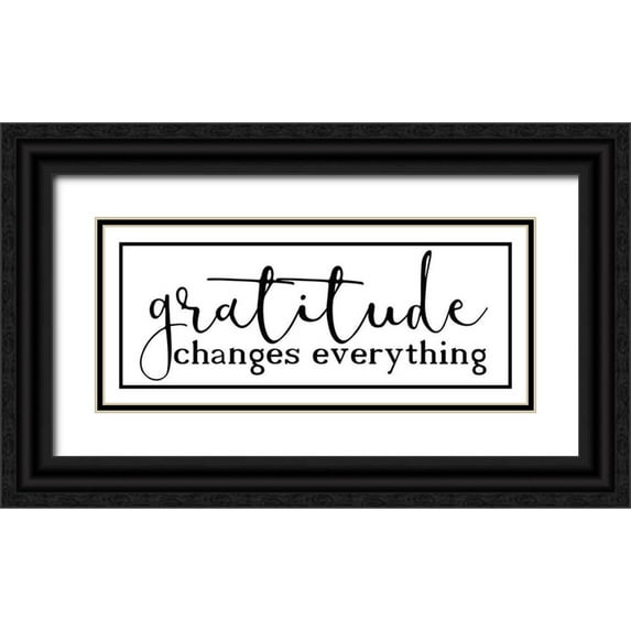 Kimberly, Allen 18x10 Black Ornate Wood Framed with Double Matting Museum Art Print Titled - Gratitude Changes v2