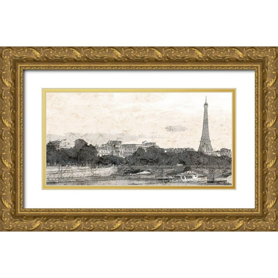 Kimberly, Allen 18x11 Gold Ornate Wood Framed with Double Matting Museum Art Print Titled - Paris Dreams