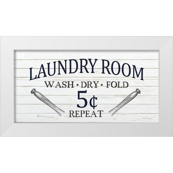 Kimberly, Allen 18x11 White Modern Wood Framed Museum Art Print Titled - Laundry Room