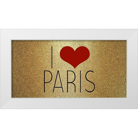Kimberly, Allen 18x11 White Modern Wood Framed Museum Art Print Titled - Love Paris 3