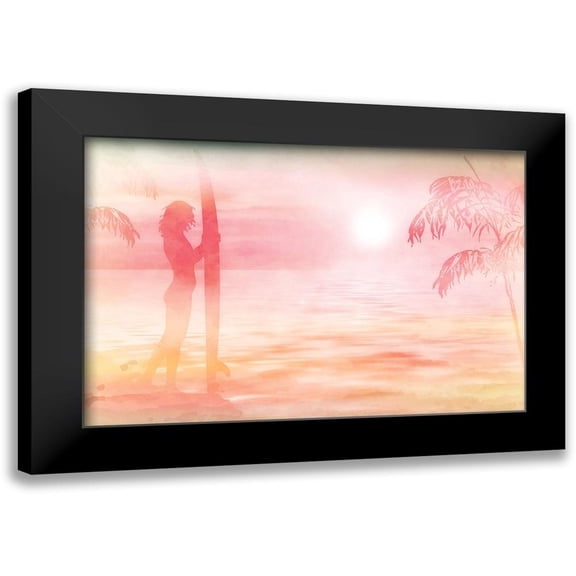 Kimberly, Allen 18x13 Black Modern Framed Museum Art Print Titled - Sunset at the Beach