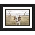 thumbnail image 1 of Kimberly, Allen 18x13 Black Ornate Wood Framed with Double Matting Museum Art Print Titled - Longhorn, 1 of 4