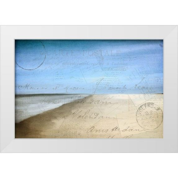 Kimberly, Allen 18x13 White Modern Wood Framed Museum Art Print Titled - Letters by the Sea