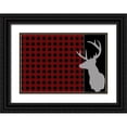 thumbnail image 1 of Kimberly, Allen 18x14 Black Ornate Wood Framed with Double Matting Museum Art Print Titled - Buffalo Plaid Deer, 1 of 4