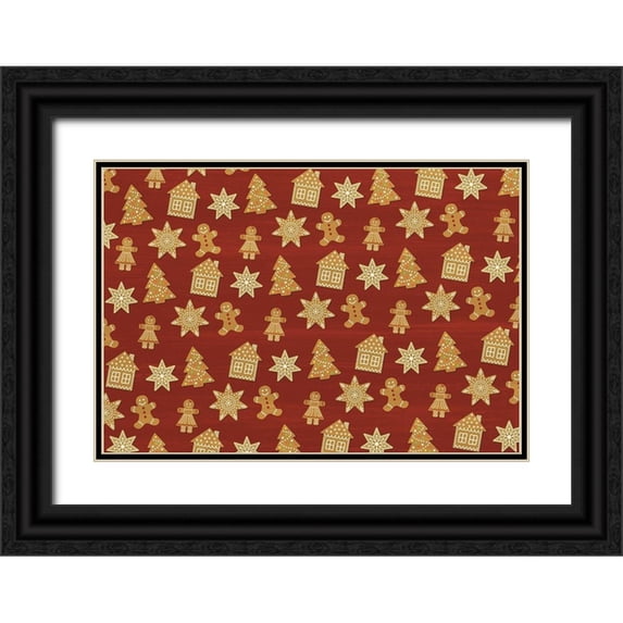 Kimberly, Allen 18x14 Black Ornate Wood Framed with Double Matting Museum Art Print Titled - Gingerbread Christmas