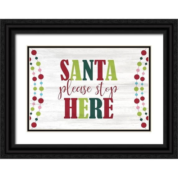 Kimberly, Allen 18x14 Black Ornate Wood Framed with Double Matting Museum Art Print Titled - Santa Please