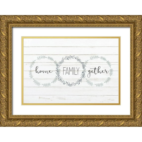 Kimberly, Allen 18x14 Gold Ornate Wood Framed with Double Matting Museum Art Print Titled - Home Family Gather