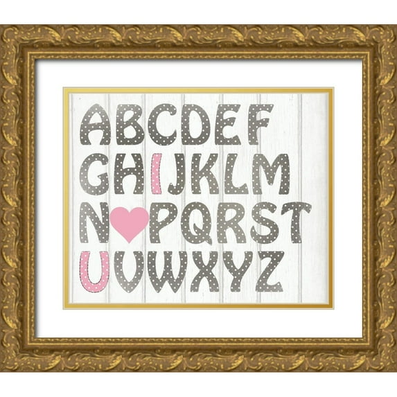 Kimberly, Allen 18x15 Gold Ornate Wood Framed with Double Matting Museum Art Print Titled - ABC Girl Silver