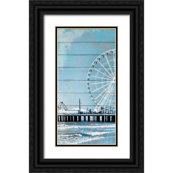 Kimberly, Allen 18x32 Black Ornate Wood Framed with Double Matting Museum Art Print Titled - A Day at the Beach 1