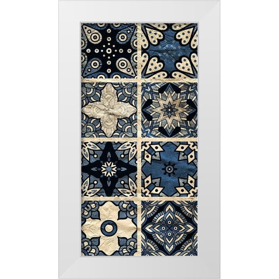 Kimberly, Allen 18x32 White Modern Wood Framed Museum Art Print Titled - Navy Panel 2