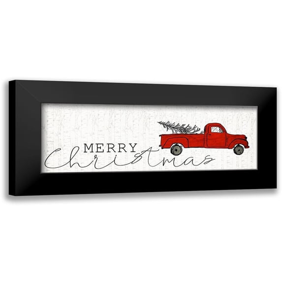 Kimberly, Allen 18x9 Black Modern Framed Museum Art Print Titled - Merry Christmas Truck