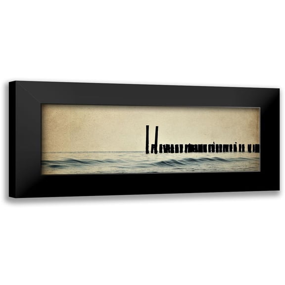 Kimberly, Allen 18x9 Black Modern Framed Museum Art Print Titled - Sunset at the Beach