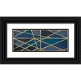 thumbnail image 1 of Kimberly, Allen 18x9 Black Ornate Wood Framed with Double Matting Museum Art Print Titled - Gold and Blue Maze, 1 of 4