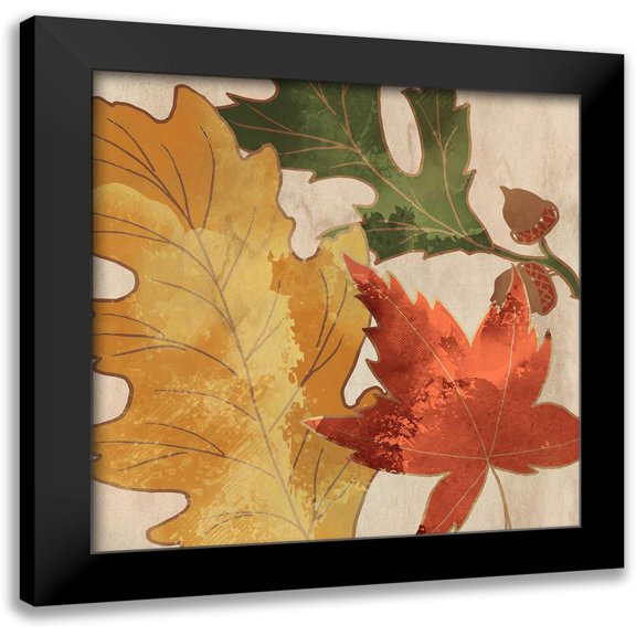 Kimberly, Allen 20x20 Black Modern Framed Museum Art Print Titled - Fall Leaves Square 1
