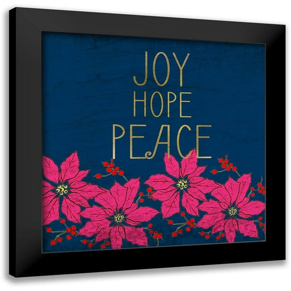 Kimberly, Allen 20x20 Black Modern Framed Museum Art Print Titled - JOY HOPE PEACE