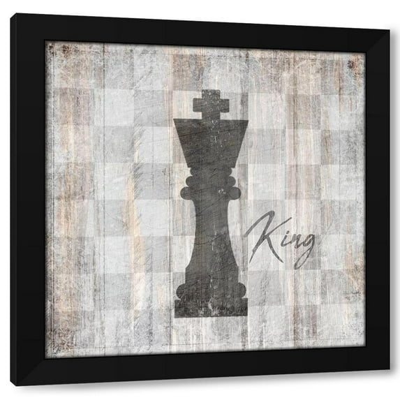 Allen Kimberly 20x20 Black Modern Wood Framed Wall Art Titled - King