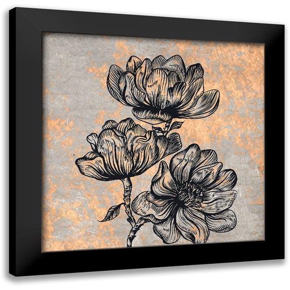Kimberly, Allen 20x20 Black Modern Framed Museum Art Print Titled - Notes on Floral 3