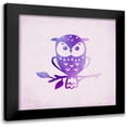 thumbnail image 1 of Kimberly, Allen 20x20 Black Modern Framed Museum Art Print Titled - Purple Pink Owl 1, 1 of 5