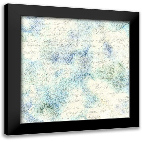 Kimberly, Allen 20x20 Black Modern Framed Museum Art Print Titled - Watercolor Floral Pattern