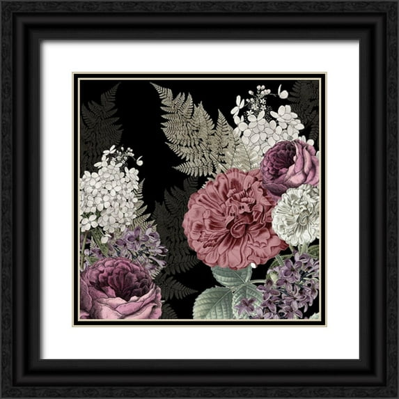 Kimberly, Allen 20x20 Black Ornate Wood Framed with Double Matting Museum Art Print Titled - Aria Floral