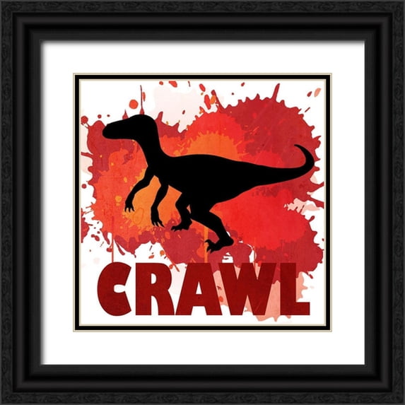 Kimberly, Allen 20x20 Black Ornate Wood Framed with Double Matting Museum Art Print Titled - Dino Crawl