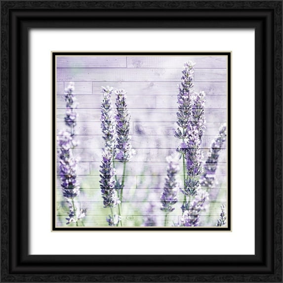 Kimberly, Allen 20x20 Black Ornate Wood Framed with Double Matting Museum Art Print Titled - Lavender Fields 1