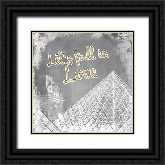 Kimberly, Allen 20x20 Black Ornate Wood Framed with Double Matting Museum Art Print Titled - Meet Me in Paris 3