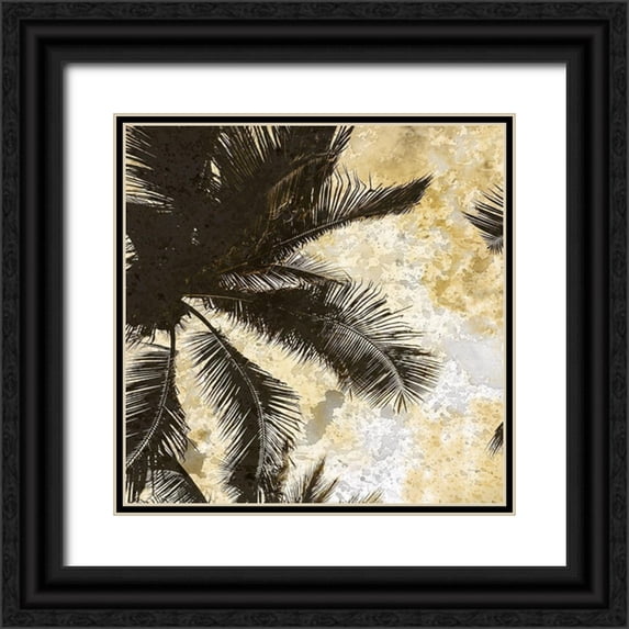 Kimberly, Allen 20x20 Black Ornate Wood Framed with Double Matting Museum Art Print Titled - Palm Tree Gold 1