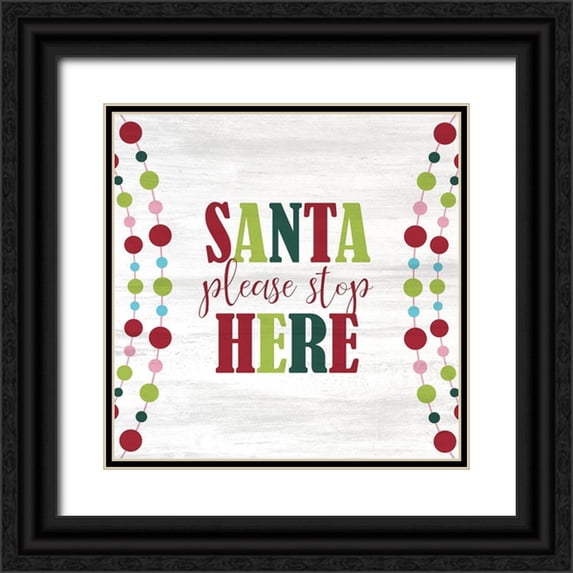 Kimberly, Allen 20x20 Black Ornate Wood Framed with Double Matting Museum Art Print Titled - Santa Please