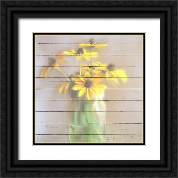 Kimberly, Allen 20x20 Black Ornate Wood Framed with Double Matting Museum Art Print Titled - Spring Yellow