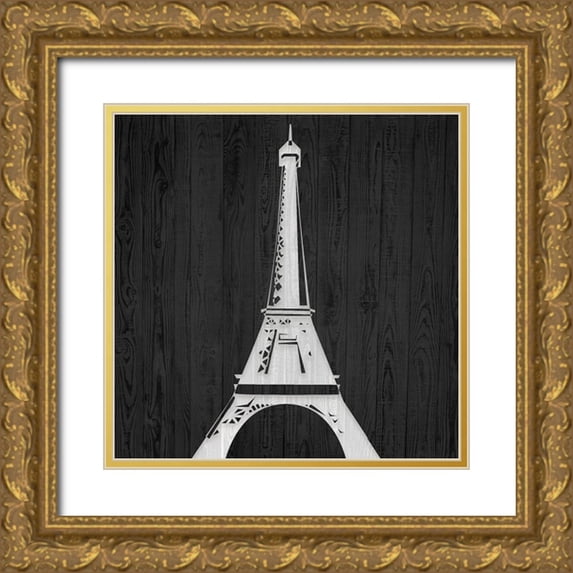 Kimberly, Allen 20x20 Gold Ornate Wood Framed with Double Matting Museum Art Print Titled - Eiffel Tower